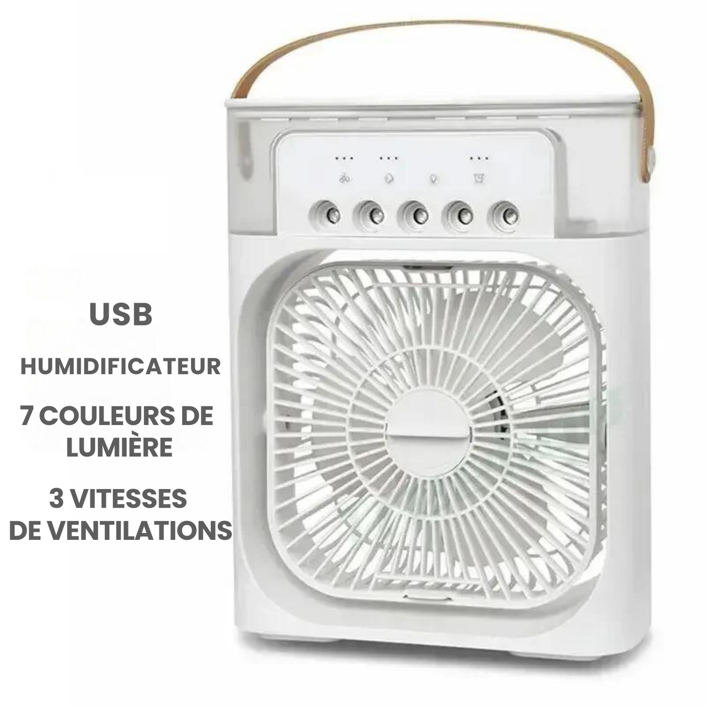 Climatiseur de bureau 3 en 1 - Ventilateur, Humidificateur et LED | Fraîcheur Instantanée