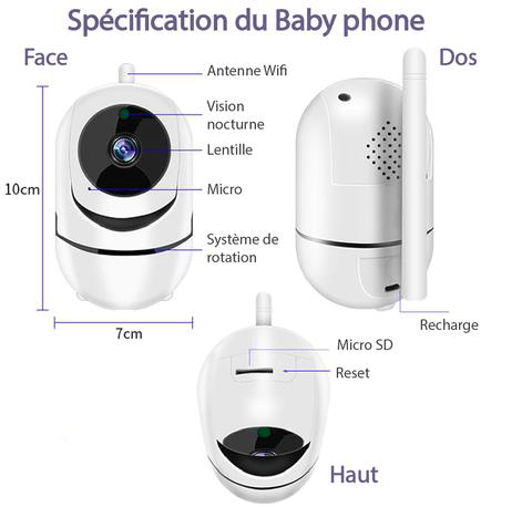 BABYSAFE - BABYPHONE AUDIO ET VIDÉO HD